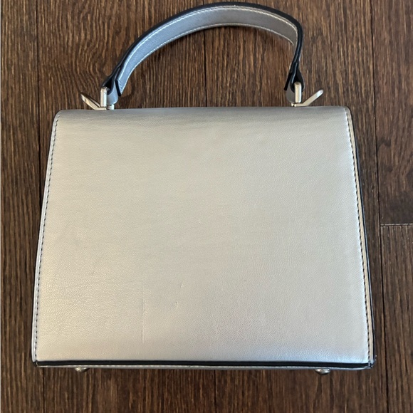 Satchel by Future Collective, Top-Handle w Cross Body Strap Silver Belt Design 🩶 - Picture 4 of 11